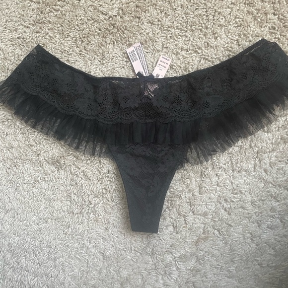 Victoria's Secret Black Lace Trim Panty - Picture 2 of 2
